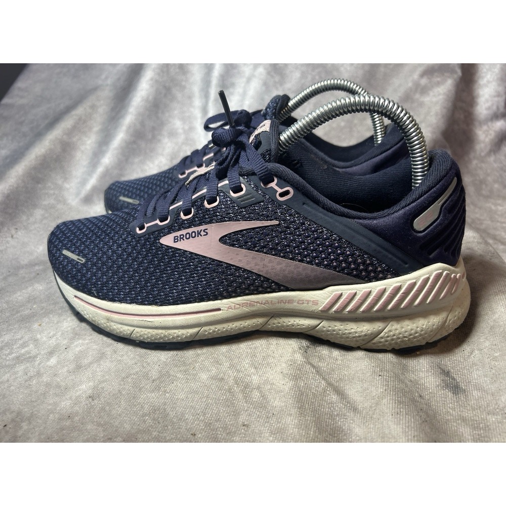 Brooks Adrenaline GTS 22 Women's 8 B Running Shoes Navy Pink GuideRails - Picture 2 of 5
